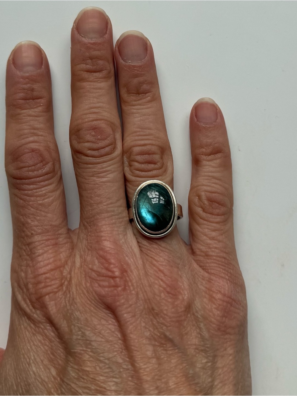 Beautiful labradorite sterling silver ring size 6 - Picture 5 of 5